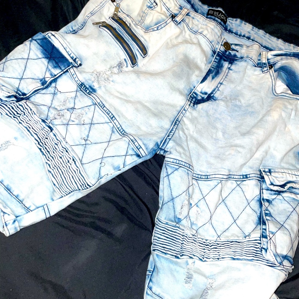 FADED BLUE JEAN SHORTS
